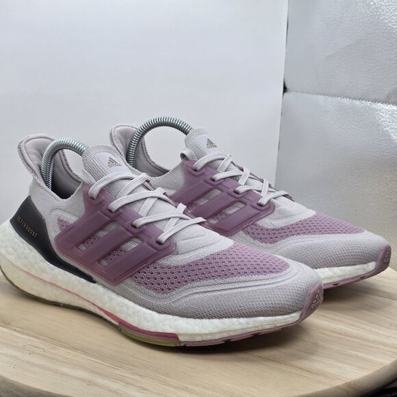 Women’s Size 8.5 - Adidas Ultraboost 21‎ Purple Ice White Running Shoes S23831 - Picture 5 of 8